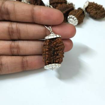 Original 2 Mukhi Nepali Rudraksha Silver Pendant at Wholesale Rate Chakra Healing Jewellery Two Faced Beads 1 Pcs 4