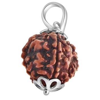 Original 5 Mukhi Nepali Rudraksha Silver Pendant at Wholesale Rate Chakra Healing Jewellery Five Faced Beads 1 Pcs 1