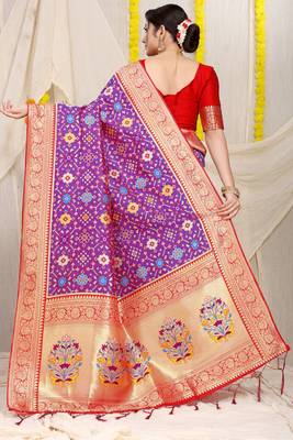 PURPLE STUNNING COLOUR WITH BEAUTIFUL BLOUSE  4