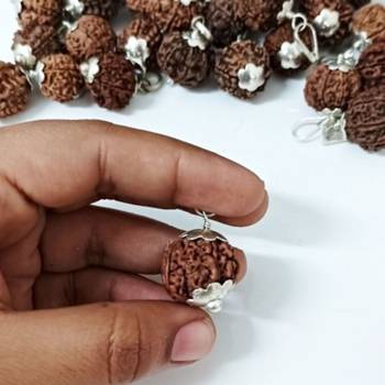 Original 7 Mukhi Nepali Rudraksha Silver Pendant at Wholesale Rate Chakra Healing Jewellery Seven Faced Beads 1 Pcs 4