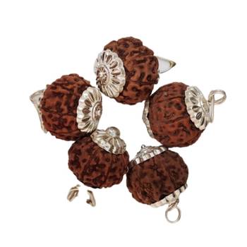 Original 8 Mukhi Nepali Rudraksha Silver Pendant at Wholesale Rate Chakra Healing Jewellery Eight Faced Beads 1 Pcs 2