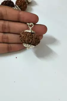 Original 11 Mukhi Nepali Rudraksha Silver Pendant at Wholesale Rate Chakra Healing Jewellery Eleven Faced Beads 1 Pcs
