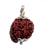 Original Shree Ganesha Nepali Rudraksha Silver Pendant at Wholesale Rate Chakra Healing Jewellery Beads 1 Pcs