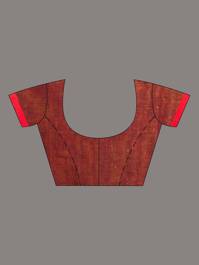 silver all body red strip moklin red border handwoven maslight saree