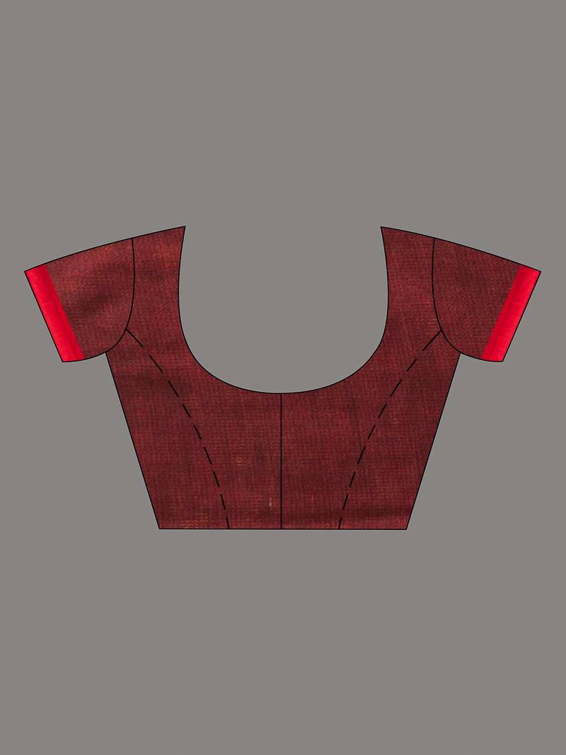 Black all body red strip moklin red border handwoven maslight saree