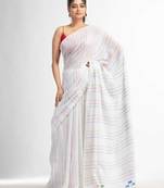 White Handwoven Cotton Jamdani handloom Saree