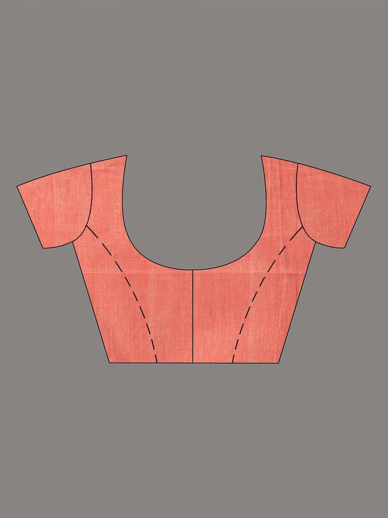 Fern Green all body buti with buti in silver border handwoven Cotton-Sarees