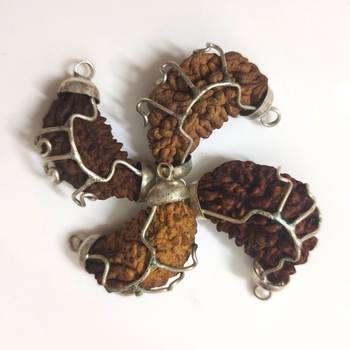 Original 1 Mukhi Nepali Rudraksha Silver Plated Pendant at Wholesale Rate Chakra Healing One Faced Kaju Beads 1 Pcs 3