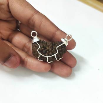 Original 1 Mukhi Nepali Rudraksha Silver Plated Pendant at Wholesale Rate Chakra Healing One Faced Kaju Beads 1 Pcs 4