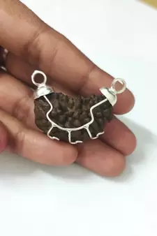 Original 1 Mukhi Nepali Rudraksha Silver Plated Pendant at Wholesale Rate Chakra Healing One Faced Kaju Beads 1 Pcs