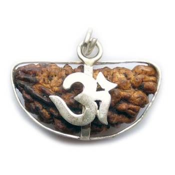 Original 1 Mukhi Nepali Om Rudraksha Silver Plated Pendant at Wholesale Rate Chakra Healing One Faced Beads 1 Pcs 1
