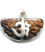 Original 1 Mukhi Nepali Om Rudraksha Silver Plated Pendant at Wholesale Rate Chakra Healing One Faced Beads 1 Pcs