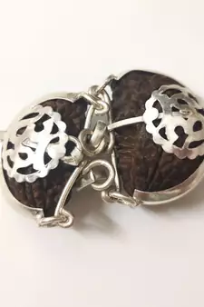 Original 1 Mukhi Nepali Om Rudraksha Silver Plated Pendant at Wholesale Rate Chakra Healing One Faced Beads 1 Pcs