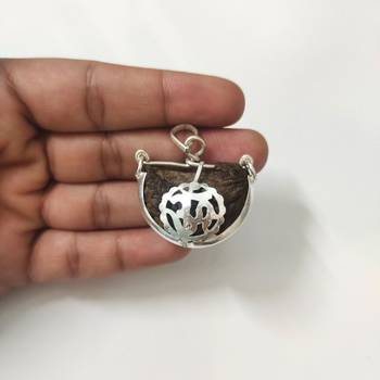 Original 1 Mukhi Nepali Om Rudraksha Silver Plated Pendant at Wholesale Rate Chakra Healing One Faced Beads 1 Pcs 4