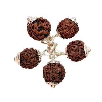 Original 4 Mukhi Nepali Rudraksha Silver Plated Pendant at Wholesale Rate Chakra Healing Four Faced Beads 1 Pcs 2