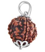Original 6 Mukhi Nepali Rudraksha Silver Plated Pendant at Wholesale Rate Chakra Healing Six Faced Beads 1 Pcs