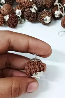Original 7 Mukhi Nepali Rudraksha Silver Plated Pendant at Wholesale Rate Chakra Healing Seven Faced Beads 1 Pcs