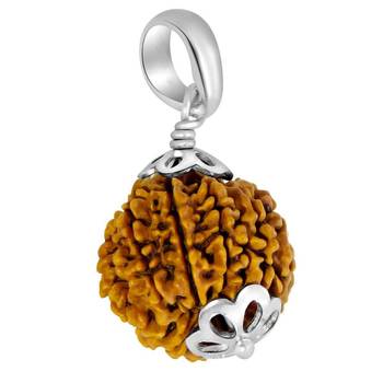 Mukhi Nepali Rudraksha Silver Plated Pendant Beads Ten 1