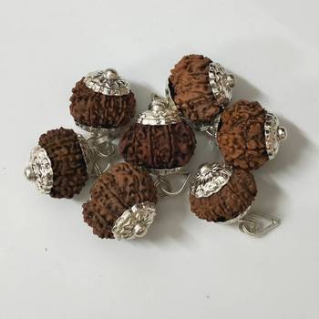 Original 11 Mukhi Nepali Rudraksha Silver Plated Pendant at Wholesale Rate Chakra Healing Eleven Faced Beads 1 Pcs 3