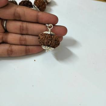 Original 11 Mukhi Nepali Rudraksha Silver Plated Pendant at Wholesale Rate Chakra Healing Eleven Faced Beads 1 Pcs 4