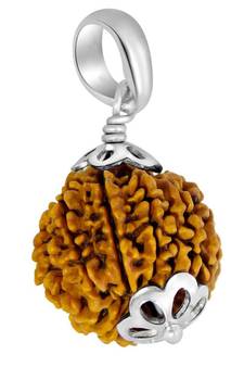 Original 13 Mukhi Nepali Rudraksha Silver Plated Pendant at Wholesale Rate Chakra Healing Thirteen Faced Beads 1 Pcs