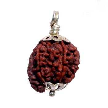 Original Shree Ganesha Nepali Rudraksha Silver Plated Pendant at Wholesale Rate Chakra Healing Jewellery Beads 1 Pcs 1