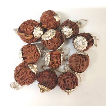 Original Shree Ganesha Nepali Rudraksha Silver Plated Pendant at Wholesale Rate Chakra Healing Jewellery Beads 1 Pcs 3