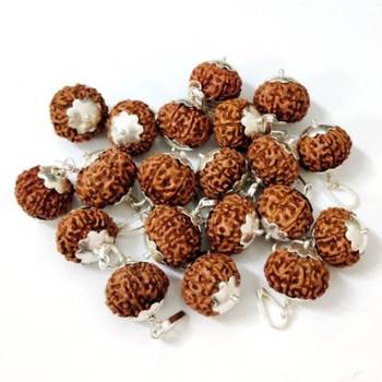 Original 8 Mukhi Indonesia Rudraksha Silver Plated Pendant at Wholesale Rate Chakra Healing Eight Faced Beads 1 Pcs 3