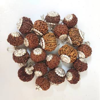 Original 9 Mukhi Indonesia Rudraksha Silver Plated Pendant at Wholesale Rate Chakra Healing Nine Faced Beads 1 Pcs 3