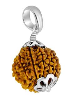 Original 10 Mukhi Indonesia Rudraksha Silver Plated Pendant at Wholesale Rate Chakra Healing Ten Faced Beads 1 Pcs