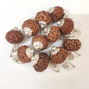 Original 10 Mukhi Indonesia Rudraksha Silver Plated Pendant at Wholesale Rate Chakra Healing Ten Faced Beads 1 Pcs 3