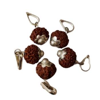 Original 11 Mukhi Indonesia Rudraksha Silver Plated Pendant at Wholesale Rate Chakra Healing Eleven Faced Beads 1 Pcs 2