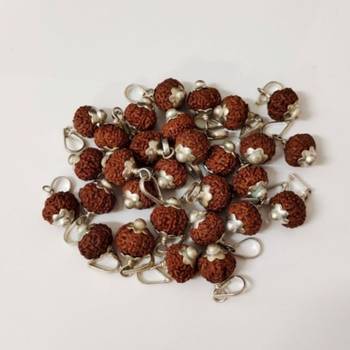 Original 11 Mukhi Indonesia Rudraksha Silver Plated Pendant at Wholesale Rate Chakra Healing Eleven Faced Beads 1 Pcs 3