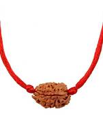 Original 3 Mukhi Rishikesh Rudraksha Pendant With Red Thread at Wholesale Rate Chakra Healing Three Faced Beads 1 Pcs