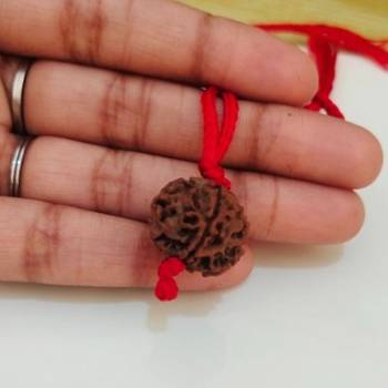 Original 4 Mukhi Nepali Rudraksha Pendant With Red Thread at Wholesale Rate Chakra Healing Four Faced Beads 1 Pcs 4