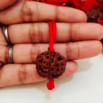 Original 5 Mukhi Nepali Rudraksha Pendant With Red Thread at Wholesale Rate Chakra Healing Five Faced Beads 1 Pcs 1