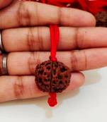 Original 5 Mukhi Nepali Rudraksha Pendant With Red Thread at Wholesale Rate Chakra Healing Five Faced Beads 1 Pcs