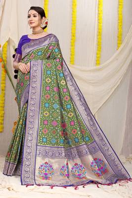 MEHNDI STUNNING PATOLA WITH BLOUSE 1
