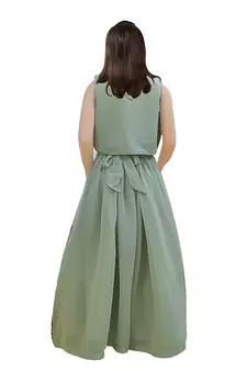 Light Green Georgette Embroidery Ethnic Gown Dress For Girls