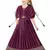 Wine Color Geroegette Embroidery Punchu style Gown Dress For Girls