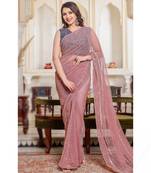 Onion Colour Netting Party Wear Saree