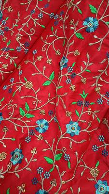 Trendmalls Womens Red Satin Embroidery Work Wedding, Party Wear Semi-stitched Latest Lehenga Choli With Dupatta 7