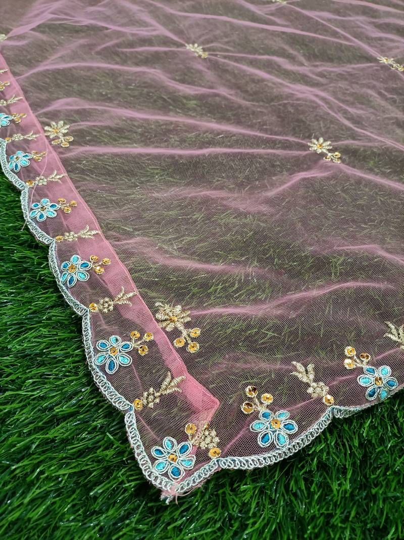 Trendmalls Womens Red Satin Embroidery Work Wedding, Party Wear Semi-stitched Latest Lehenga Choli With Dupatta