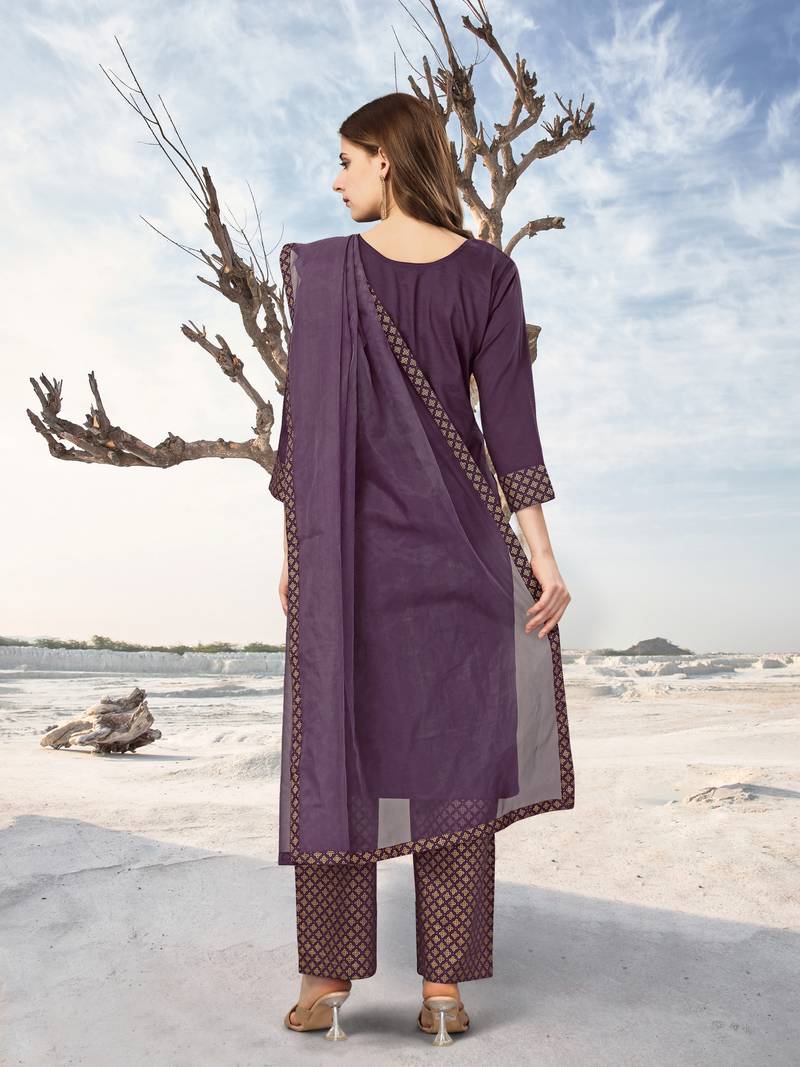 Trendmalls Cotton Kurta Pant Suit Set for Women Party Wear Festive Wedding Salwar Dress & Gown