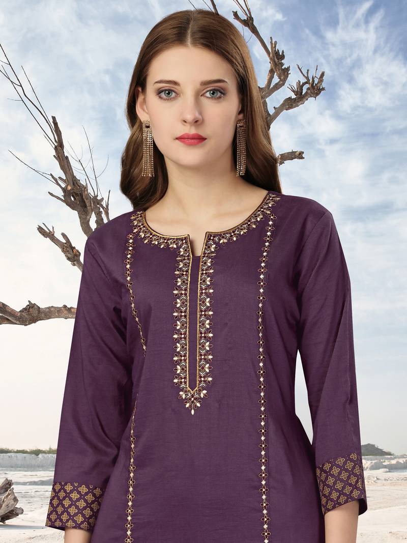 Trendmalls Cotton Kurta Pant Suit Set for Women Party Wear Festive Wedding Salwar Dress & Gown
