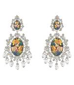 Traditional Silver Plated Padmavati Earrings Embellished with Pearls for Women/Girls 