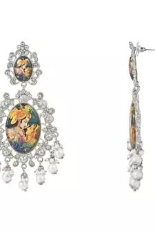 Traditional Silver Plated Padmavati Earrings Embellished with Pearls for Women/Girls 