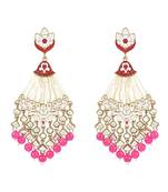 Traditional Handcrafted Meena Work Earring Glided with Kundan & Pearls For Women/Girls 