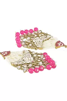 Traditional Handcrafted Meena Work Earring Glided with Kundan & Pearls For Women/Girls 