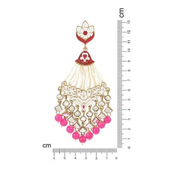 Traditional Handcrafted Meena Work Earring Glided with Kundan & Pearls For Women/Girls  4
